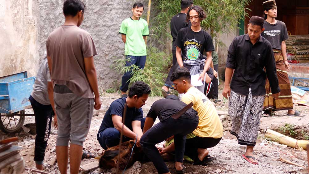 Penyembelihan Kambing Kurban di PPM. Al-Hadi Yogyakarta,Ajang Peningkatan Taqwa dan Pematangan Kesiapan Santri Terjun di Masyarakat
