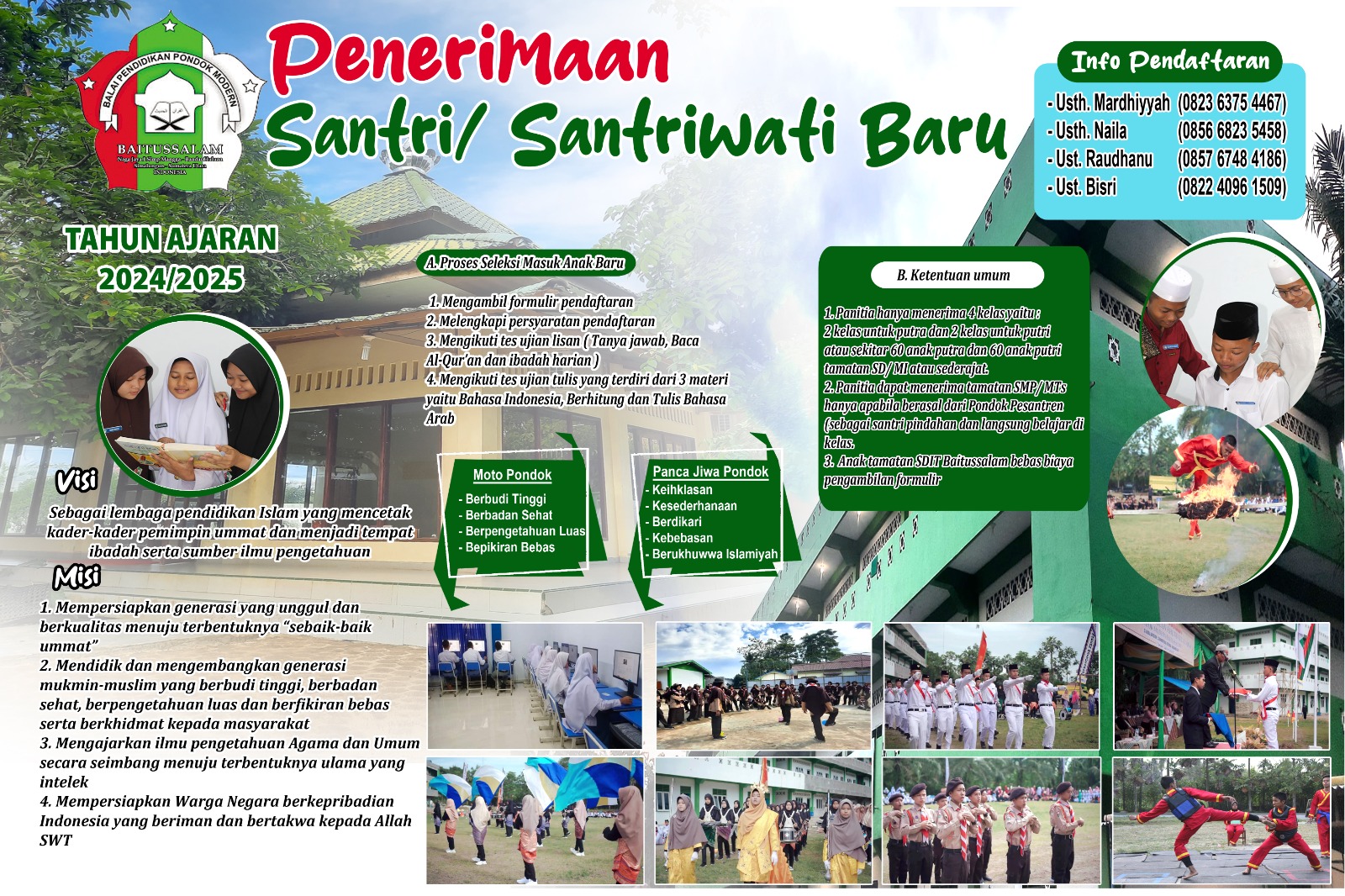 Penerimaan Santri dan Santri Wati Pondok Modern BAITUSSALAM