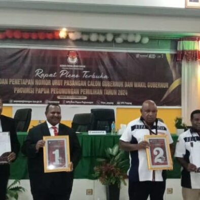 KPU Papua Pegunungan Holds Drawing of Candidate Numbers for 2024 Governor Election