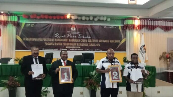 KPU Papua Pegunungan Holds Drawing of Candidate Numbers for 2024 Governor Election