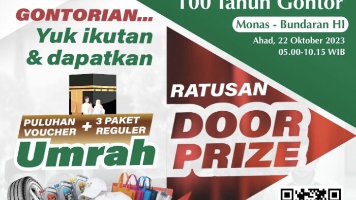 Anggota Forbis IKPM Gontor Hibahkan 1000 Item Doorprize untuk Jalan Sehat 100 Tahun Gontor di Monas