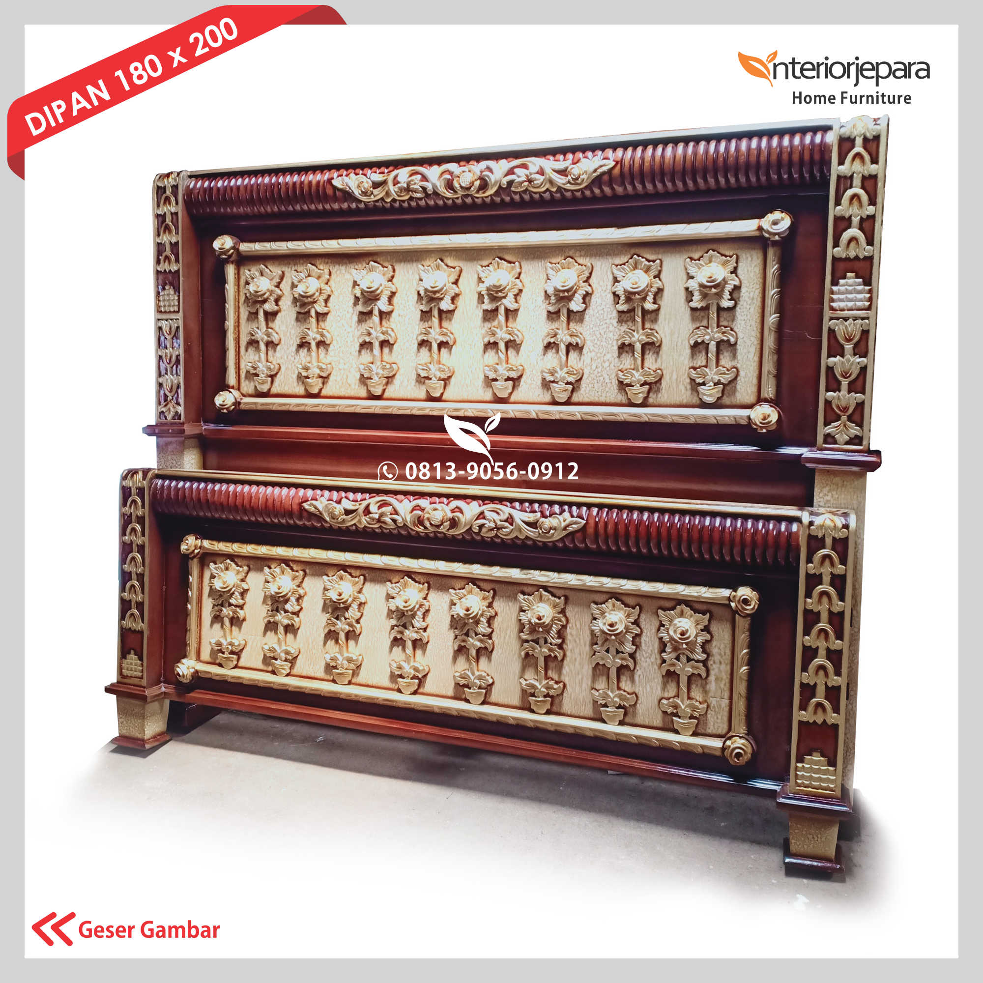 Dipan Ukiran Mawar Emas – A – IJE 008