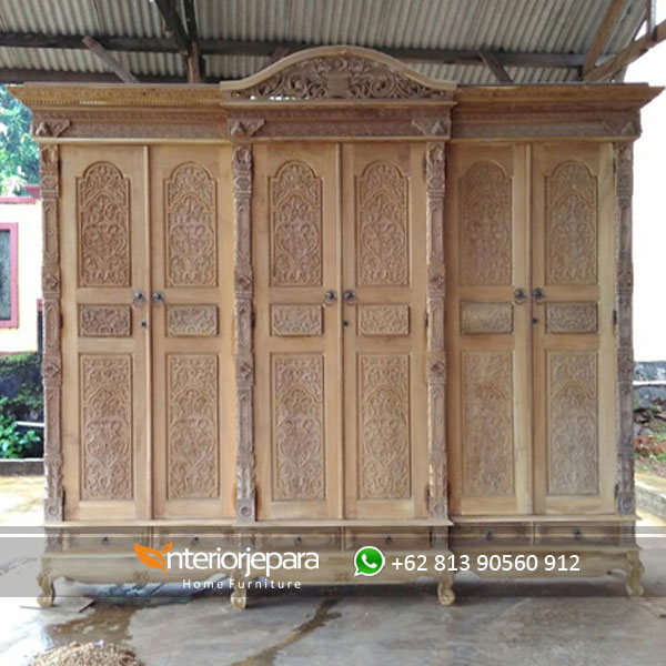 Lemari Jati Gebyok Kaki Garengan 6 Pintu – D – IJE 065