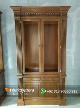 H---IJE-056-Lemari-Pajangan-Kayu-Jati-Colliby-2-Pintu