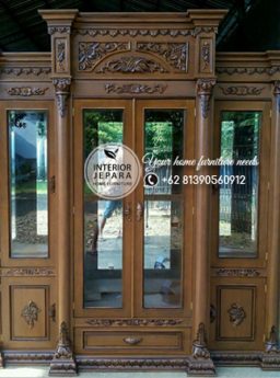 H---IJE-082-Lemari-Hias-Mewah-Brajamukti-Kayu-Jati