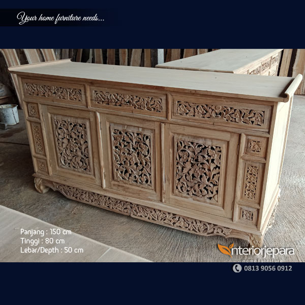 Bufet Ukiran Motif Palembang Tiongkok 150 cm