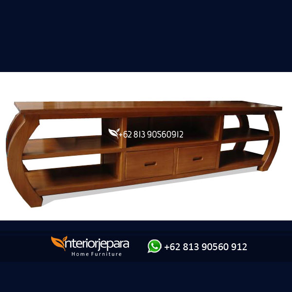 Bufet Tv Minimalis Lengkung Kayu Jati, K - IJE 011