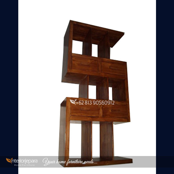 Rak Buku Kayu Jati Minimalis Cordi, T - IJE 002