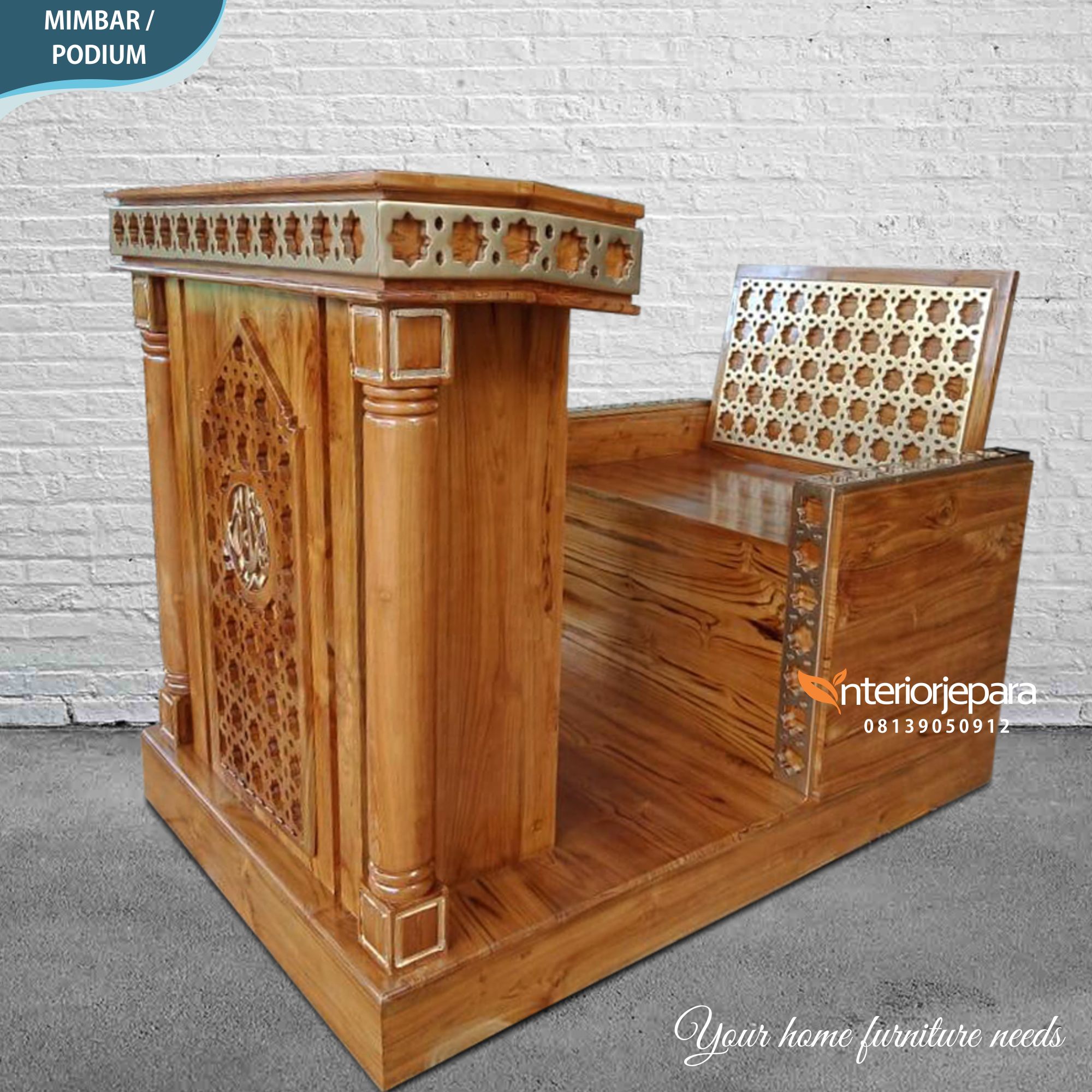 Mimbar Masjid Maroko Set Kursi Bangku