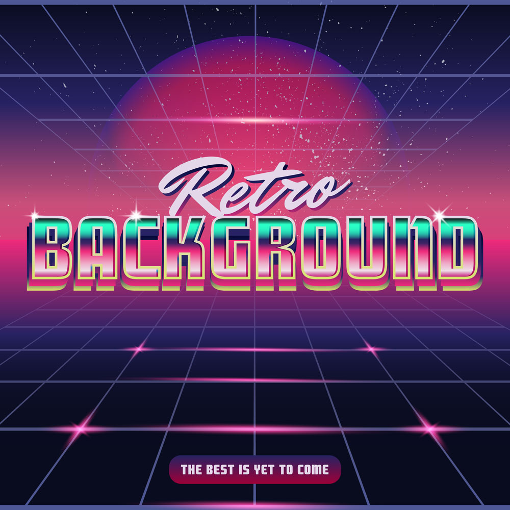 Retro Wave Synthwave Background