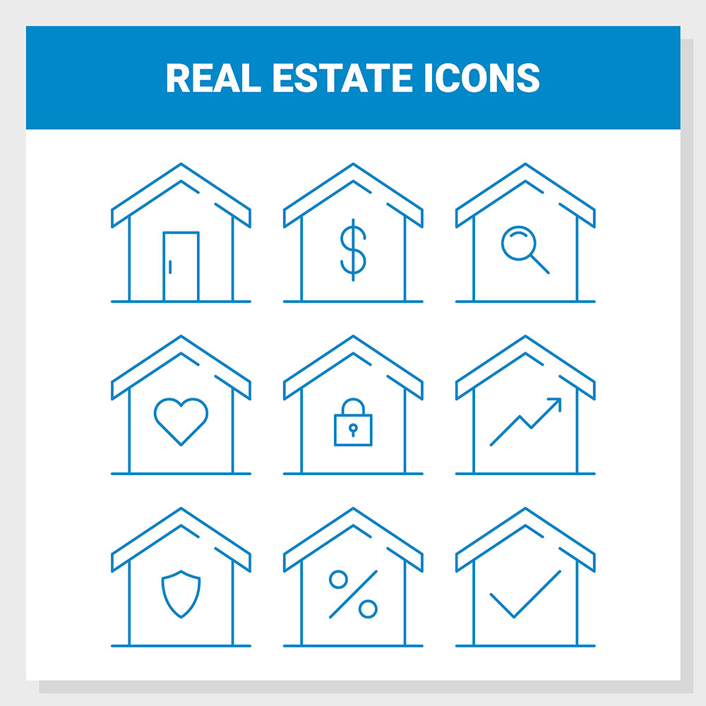 Real Estate Outline Icon Set