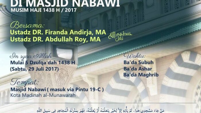 Bagi Jemaah Umrah Indonesia, Jangan Lewatkan Lima Hari Kajian Berbahasa Indonesia di Masjid Nabawi