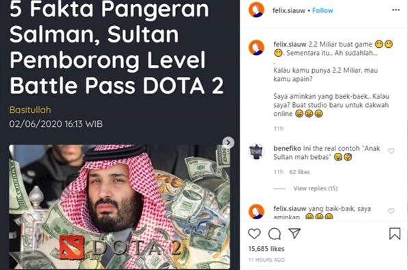 Ketika Felix Siauw Menyebar Berita Pangeran Salman, Apa Kata Netizen?