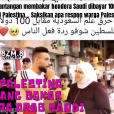 Reaksi Warga Palestina Diminta Bakar Bendera Saudi Dengan Dibayar 100 Dollar