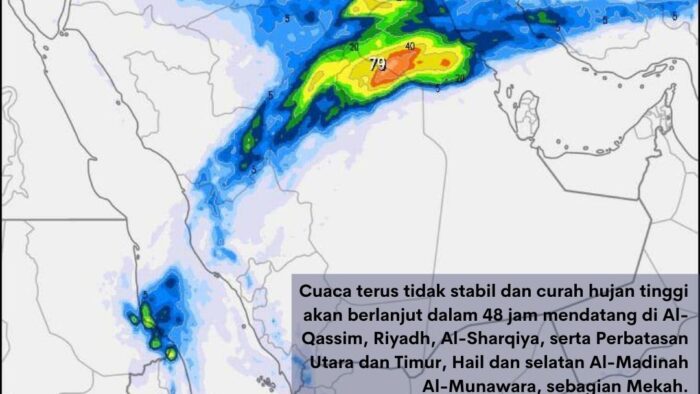 Peringatan Cuaca Dikeluarkan Di Seluruh Wilayah Arab Saudi