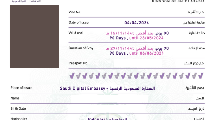 Koreksi Pengumuman: Masa Berlaku Visa Umrah Dan Durasi Menetap di Arab Saudi