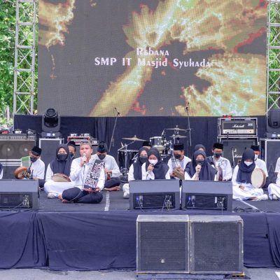 Penampilan Tim Rebana SMPIT Masjid Syuhada dalam Kotabaru Fair 2023 dan Peringatan Isra' Mi'raj Masjid Syuhada
