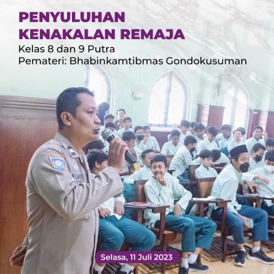 SMP IT Masjid Syuhada Gelar Penyuluhan Penanggulangan Kenakalan Remaja dan Kesehatan Seksual