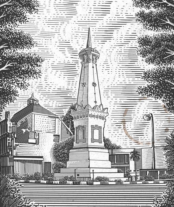 ilustrasi maliogelatu tugu engraving